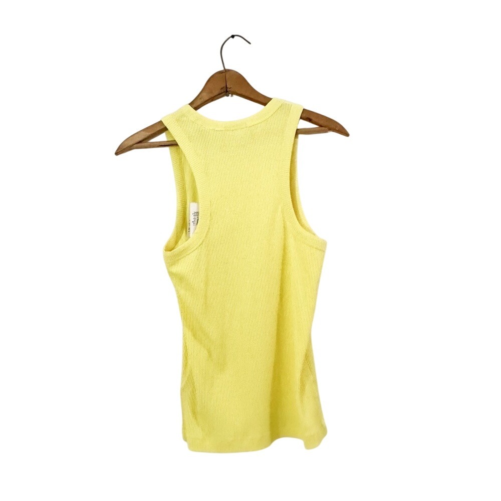 Scotch & Soda Gelbe Cotton In-Conversion Ribbed‎ Yellow Racer Tank - Large - Picture 2 of 7